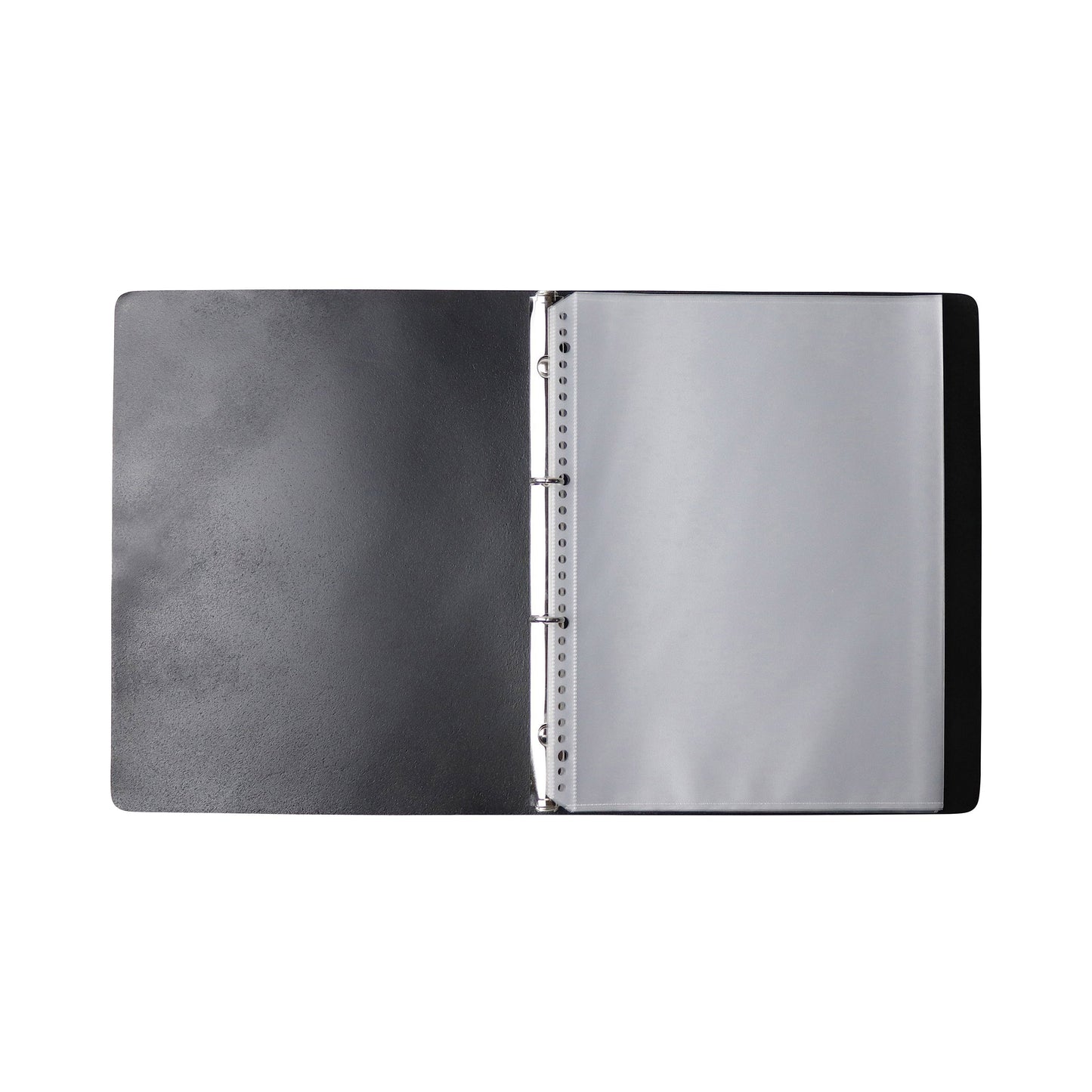 2-Ring Leather Binder / Black