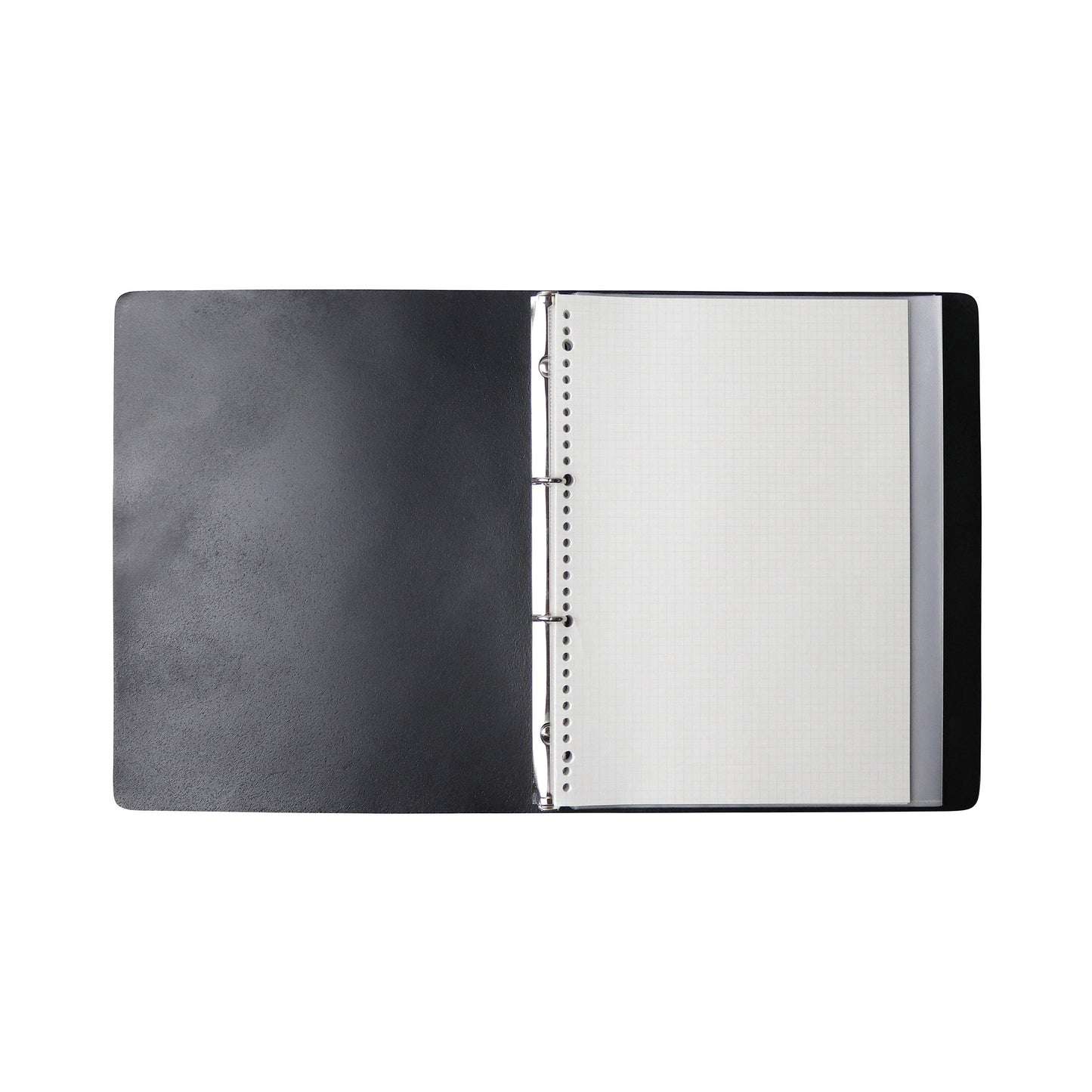 2-Ring Leather Binder / Black