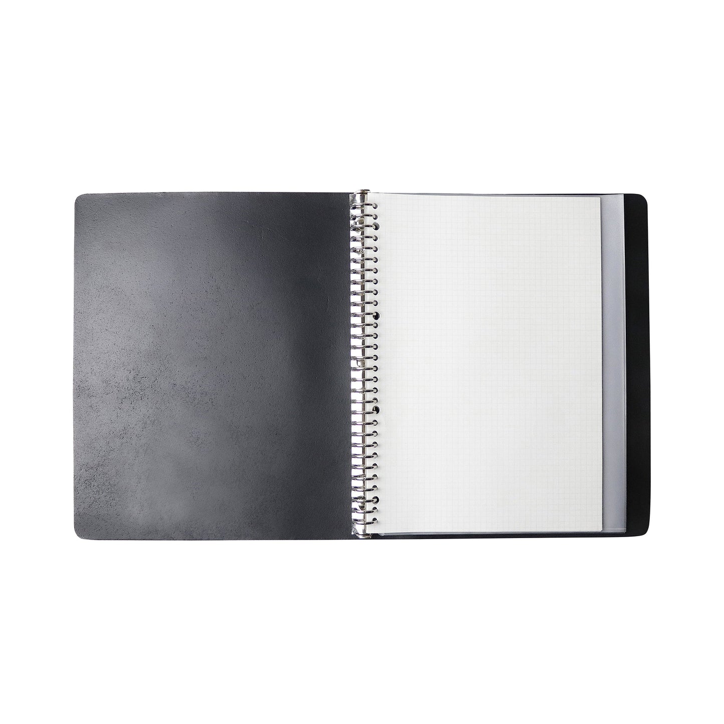 30-Ring Leather Binder / Black