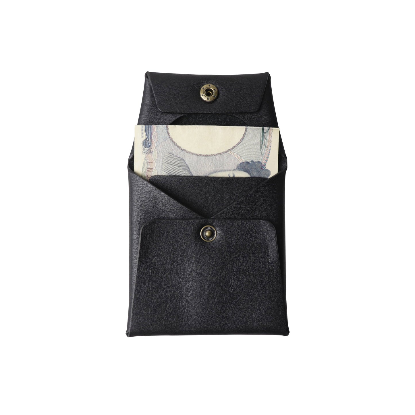 Leather Minimalist Coin Case / Black