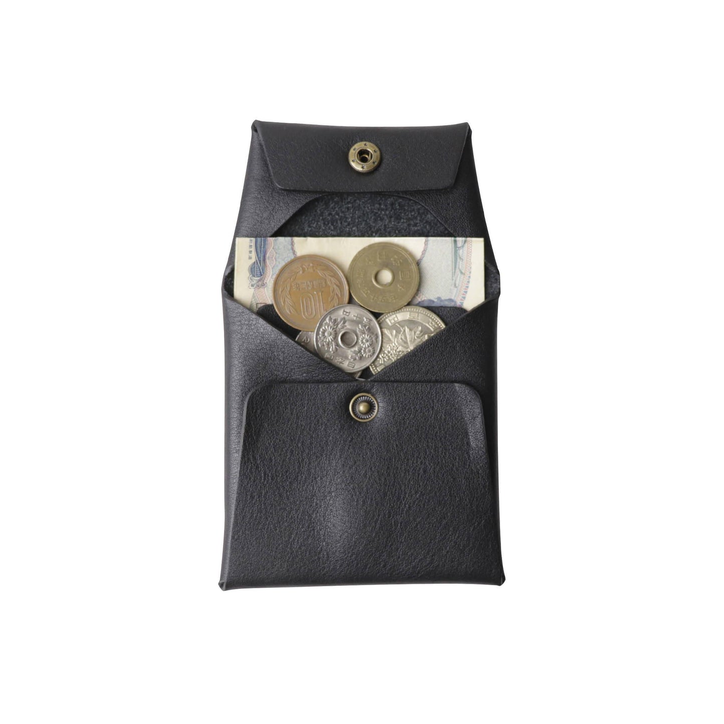 Leather Minimalist Coin Case / Black